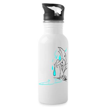 Tropfenillustration - Trinkflasche mit integriertem Trinkhalm - Weiß - Rechts