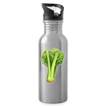 Celery or celery stalk - Water bottle with straw - silver - Right