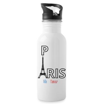 Paris - Gourde avec paille intégrée - blanc - Droite