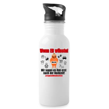 Bachelor party - Water bottle with straw - white - Right