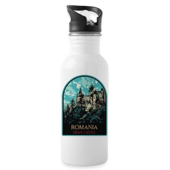 Explorez le mystère du château de Bran - Gourde avec paille intégrée - blanc - Droite
