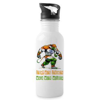 Inde Eléphant Couleurs nationales Design - Gourde avec paille intégrée - blanc - Droite