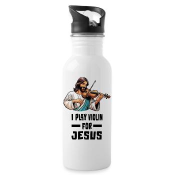 Je joue du violon pour Jésus - Gourde avec paille intégrée - blanc - Droite