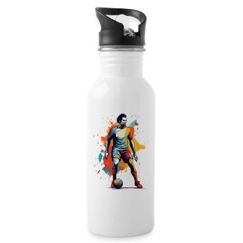 Football Aesthetic Streetwear Iconic Design - Water bottle with straw - white - Right
