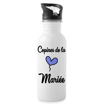 HOCHZEIT. ZUKÜNFTIGE BRAUT. Junggesellinnenabschied. MANNSCHAFT. TEAM BRIDAL - Trinkflasche mit integriertem Trinkhalm - Weiß - Rechts