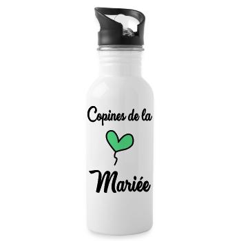 ZUKÜNFTIGE BRAUT. Junggesellinnenabschied. HOCHZEIT. MANNSCHAFT. TEAM BRIDAL - Trinkflasche mit integriertem Trinkhalm - Weiß - Rechts