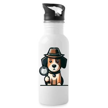Mystery Hound: The Case of the Curious Canine - Water bottle with straw - white - Right