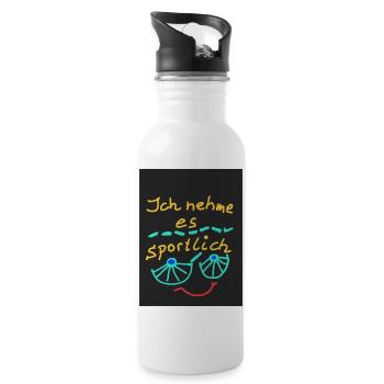 EG Sport I Vacances I Dictons I Positif I Cool - Gourde avec paille intégrée - blanc - Droite