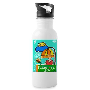 EG Frau I positive Sprüche I Muttertag I Urlaub - Trinkflasche mit integriertem Trinkhalm - Weiß - Rechts