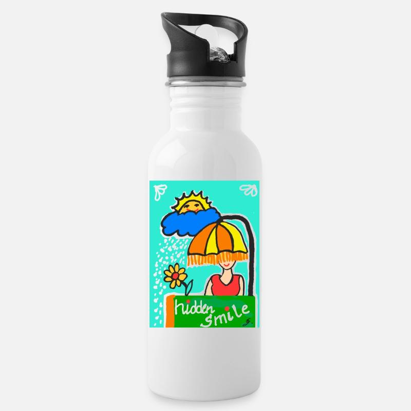 EG Frau I positive Sprüche I Muttertag I Urlaub - Trinkflasche mit integriertem Trinkhalm - Weiß