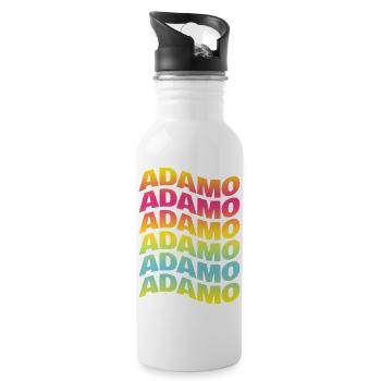 Adam t-shirt texte effet onde t-shirt cadeau - Gourde avec paille intégrée - blanc - Droite