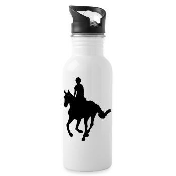 Cavalier à cheval - Gourde avec paille intégrée - blanc - Droite