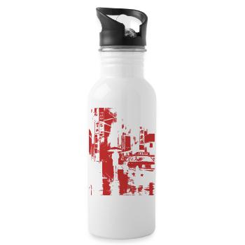 .point_city.Bezirk - Trinkflasche mit integriertem Trinkhalm - Weiß - Rechts