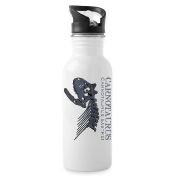 Carnotaurus Skull grey - Water bottle with straw - white - Right