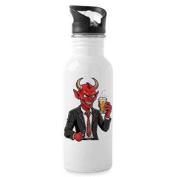 Diable rouge - Gourde avec paille intégrée - blanc - Droite
