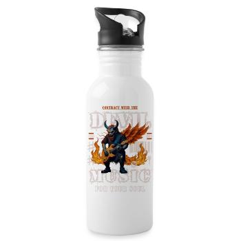 Devil Rock Music - Water bottle with straw - white - Right