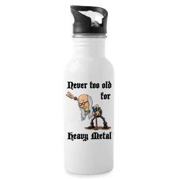 Heavy metal opa - Jamais trop vieux pour le Heavy Metal - Gourde avec paille intégrée - blanc - Droite