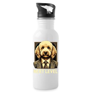 Goldendoodle Hund Next Level Anzug Geschenk - Trinkflasche mit integriertem Trinkhalm - Weiß - Rechts