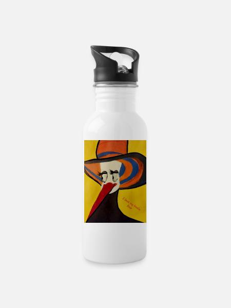 Pélican créatif avec chapeau - Gourde avec paille intégrée - blanc