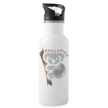 koala drôle de dictons bande dessinée koalafied icône logo - Gourde avec paille intégrée - blanc - Droite
