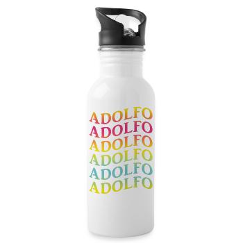 Adolfo wave effect t-shirt t-shirt gift idea - Water bottle with straw - white - Right