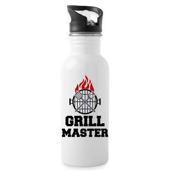 grill master bbq - Trinkflasche mit integriertem Trinkhalm - Weiß - Rechts