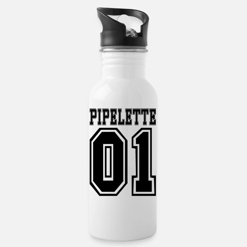 CHATTERBOX - Water bottle with straw - white