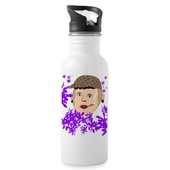 Talahon Kinderzeichnung - Trinkflasche mit integriertem Trinkhalm - Weiß - Rechts