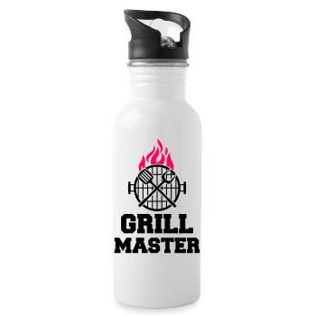 grill master - Trinkflasche mit integriertem Trinkhalm - Weiß - Rechts