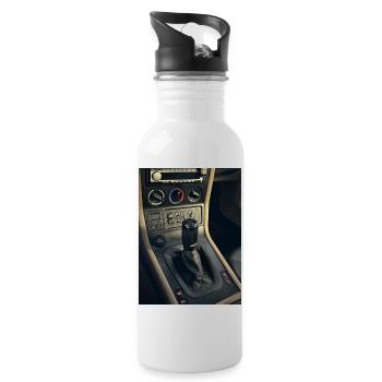 Echter Handschalter! - Trinkflasche mit integriertem Trinkhalm - Weiß - Rechts