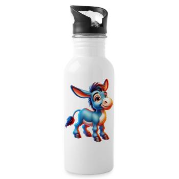 Esel-Maultier - Trinkflasche mit integriertem Trinkhalm - Weiß - Rechts