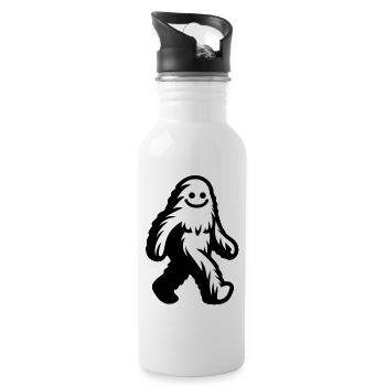 Smiling Yeti - Bigfoot Sighting - Water bottle with straw - white - Right