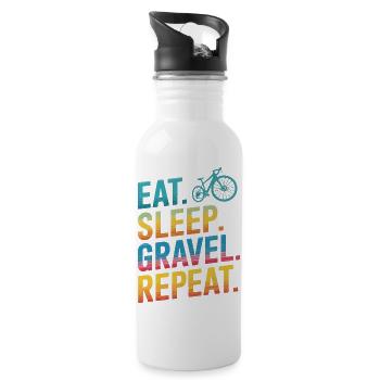 Radfahren Lifestyle Motivierendes Design - Trinkflasche mit integriertem Trinkhalm - Weiß - Rechts