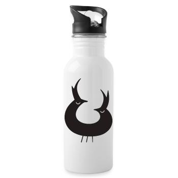 Two birds, One Stone - Water bottle with straw - white - Right
