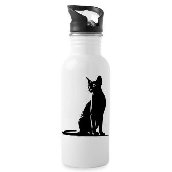 Chat abyssin - Gourde avec paille intégrée - blanc - Droite