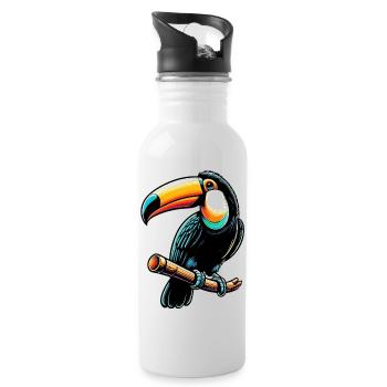 Toucan - Water bottle with straw - white - Right