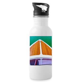 Canot automobile - Gourde avec paille intégrée - blanc - Droite