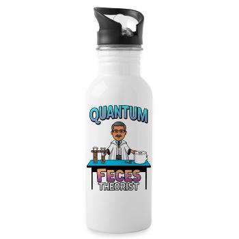 Quantum fecal theorists - Water bottle with straw - white - Right