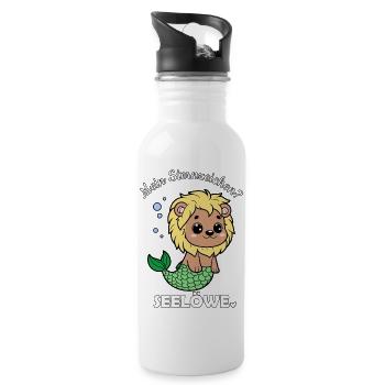 Signe du zodiaque Lion de mer Lion de mer - Gourde avec paille intégrée - blanc - Droite
