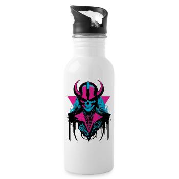 Retro-Zombie - Trinkflasche mit integriertem Trinkhalm - Weiß - Rechts