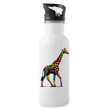 Girafe - Gourde avec paille intégrée - blanc - Droite