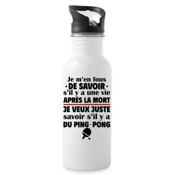 Je veux juste savoir si ping-pong, cadeau de noël - Gourde avec paille intégrée - blanc - Droite