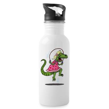 Camouflage du tyrannosaure pour la chasse - Gourde avec paille intégrée - blanc - Droite