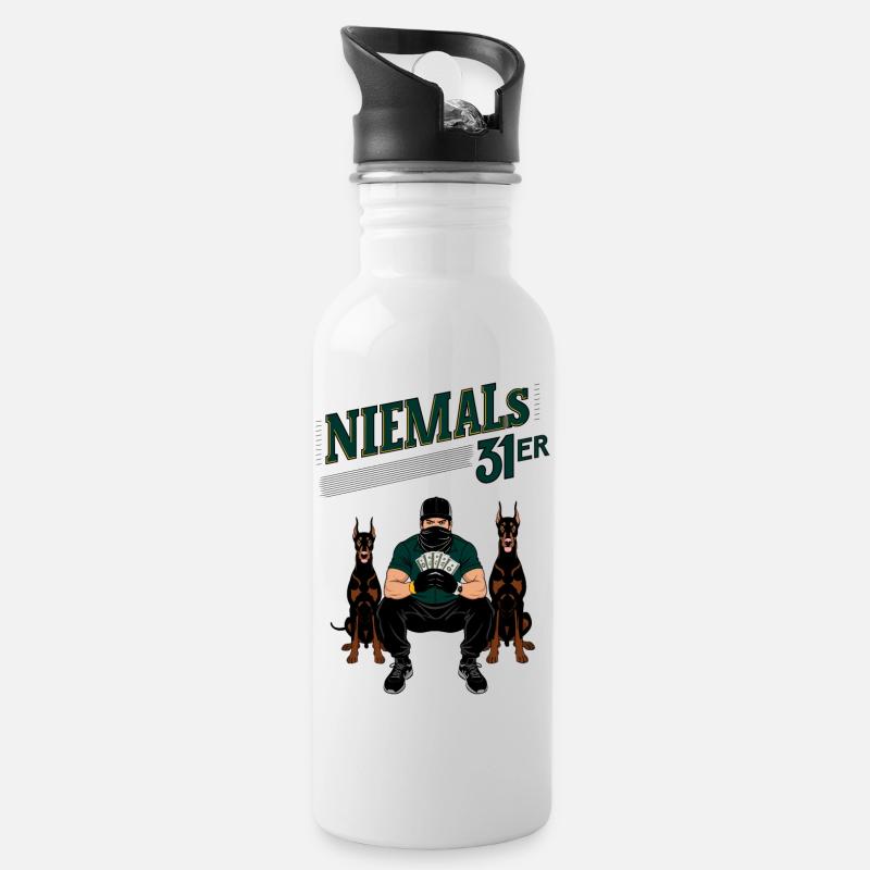 Never 31 - Water bottle with straw - white