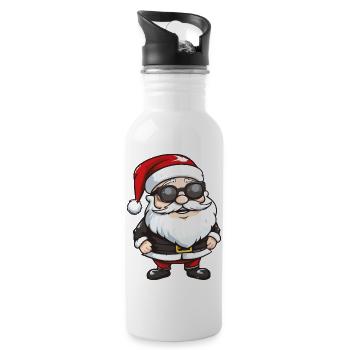 Santa Claus Sunglasses - Water bottle with straw - white - Right
