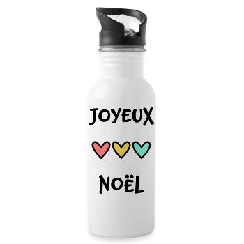 WEIHNACHTEN. FROHE WEIHNACHTEN. FROHE WEIHNACHTEN. WEIHNACHTSMANN - Trinkflasche mit integriertem Trinkhalm - Weiß - Rechts