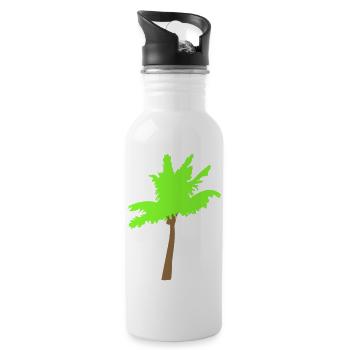 Palm Tree Island Tree Plage Vacances Noix de Mer Cool - Gourde avec paille intégrée - blanc - Droite