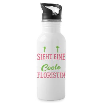 So sieht eine richtig coole Floristin aus Pflanzen - Trinkflasche mit integriertem Trinkhalm - Weiß - Rechts