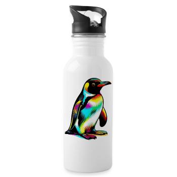Pingouin - Gourde avec paille intégrée - blanc - Droite