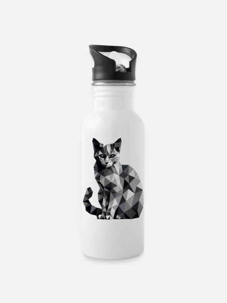 Design "Prowler" - Water bottle with straw - white